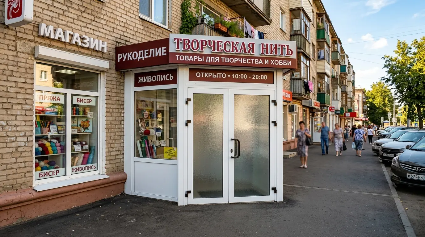 Раздвижные входные двери для магазина в интерьере — пример 12